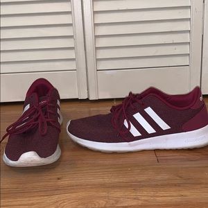 Burgundy Cloadfoam Adidas Tennis Shoes